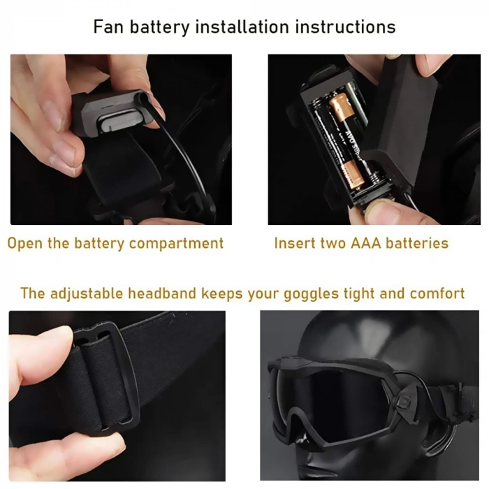 FMA Airsoft Regülatörlü Gözlük Fanlı Güncellenmiş Sürüm Anti Sis Taktik Gözlük Airsoft Paintball Güvenlik Göz Koruma Gözlükleri 3 Lens Askeri Koruyucu Balistik Taktik Polarize Gözlük