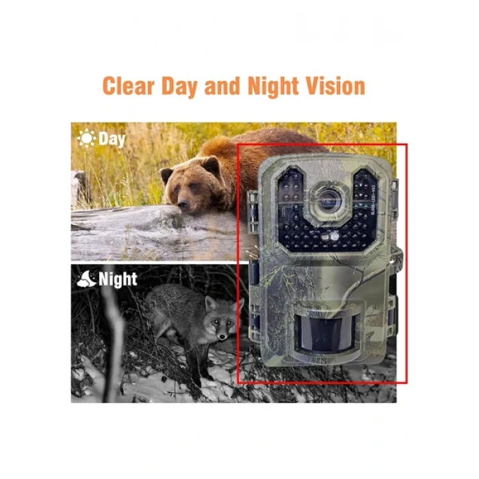 Fotokapan Kamera 4k Gece Görüşlü 2 Inç Tft Ekran Su Geçirmez