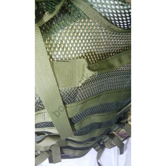 G3 HK Fermuarlı Hücum Yeleği Kamoflaj Haki Fileli (Plakalıklı)