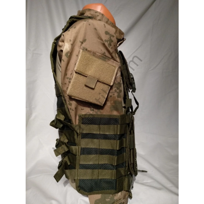 G3 HK Hücum Yeleği Haki Fileli Çantalı (Plakalıklı)