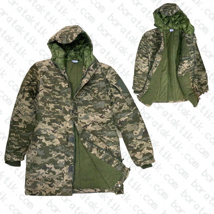 Goratex Soğuk İklim Pixel Kamuflaj Parka Mont