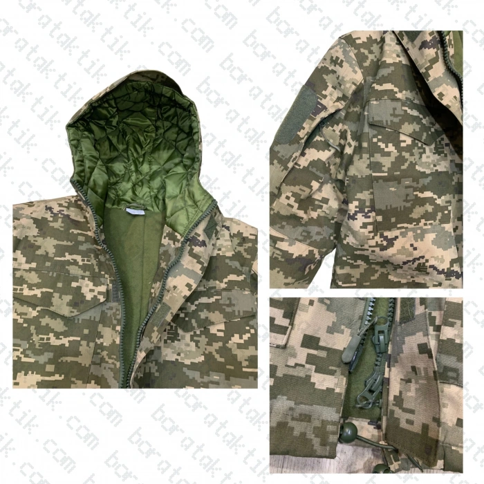 Goratex Soğuk İklim Pixel Kamuflaj Parka Mont