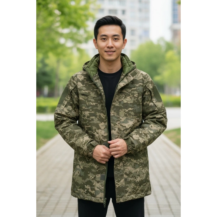 Goratex Soğuk İklim Pixel Kamuflaj Parka Mont
