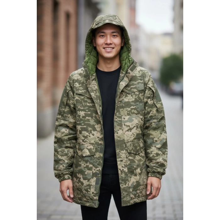 Goratex Soğuk İklim Pixel Kamuflaj Parka Mont