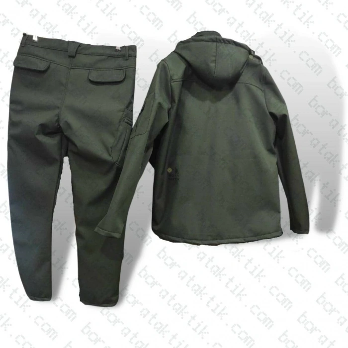 Goratex Soğuk İklim Softshell Mont Pantolon Haki