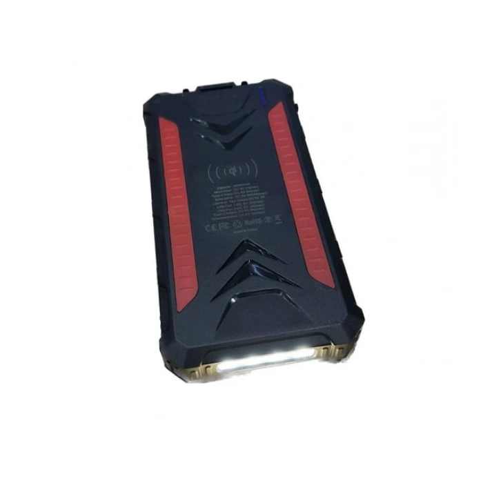 Güneş Enerjili Wireless Özellikli 20000 mAh Solar Powerbank - 2+1 Çıkışlı