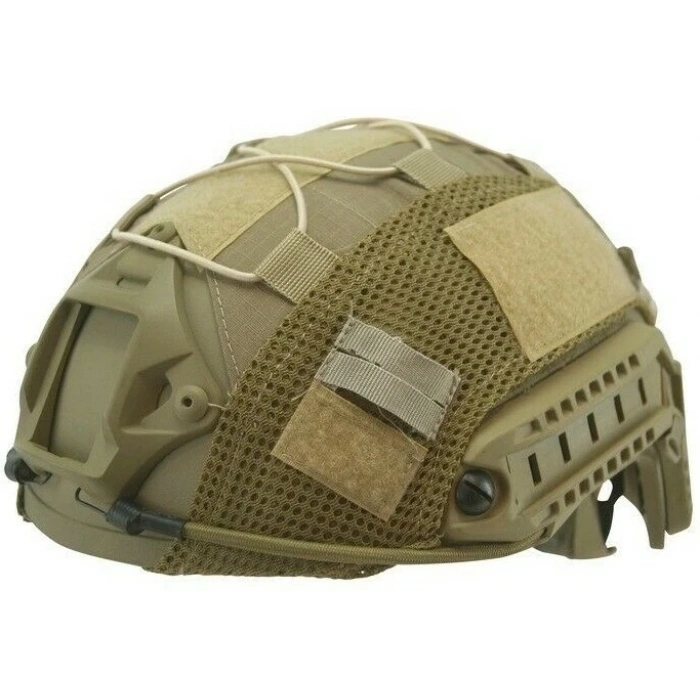 Tan Renk Balistik Başlık Lastikli Kask Kılıfı ,Sand Color Helmet Cover