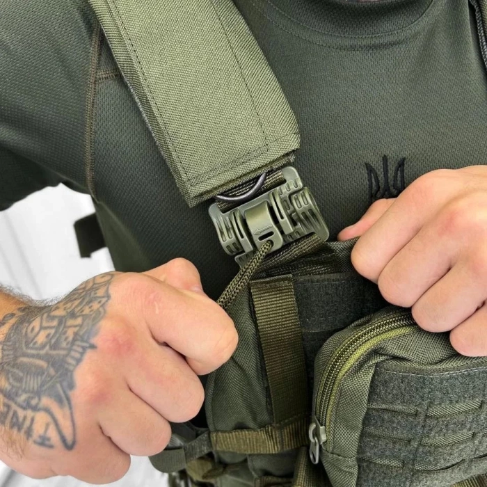 Haki QR Hücum Yeleği Kurtulmalı Quick Release HK33 Mpt76 MPT55 Ak47 (Plakalıklı)