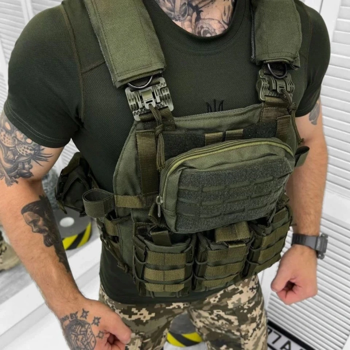 Haki QR Hücum Yeleği Kurtulmalı Quick Release HK33 Mpt76 MPT55 Ak47 (Plakalıklı)