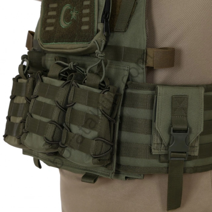 Haki Yeşil Hücum Yeleği HK33 Mpt76 Ak47  (Plakalıklı)