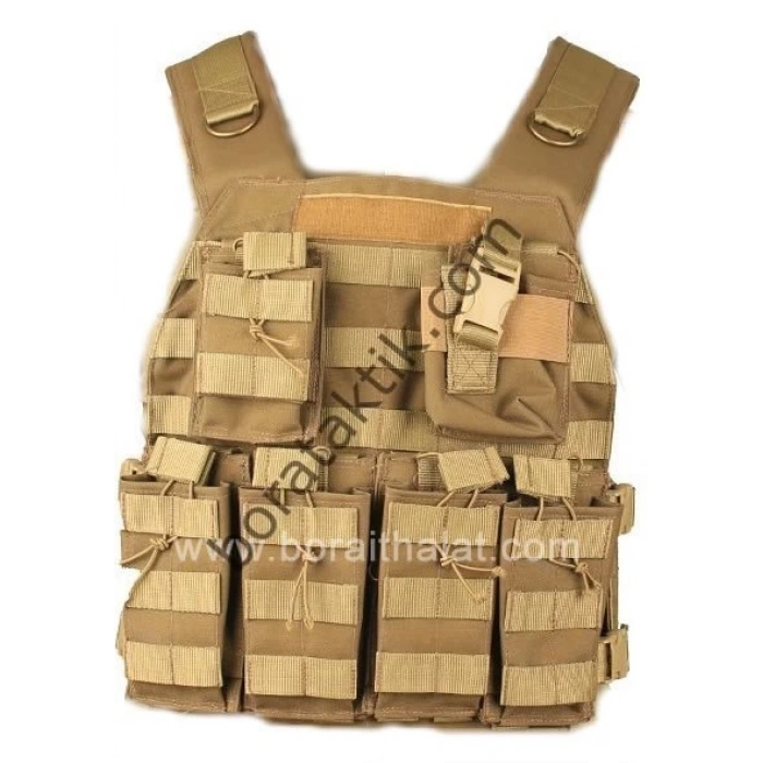 HK33 G3 Sig Hücum Yeleği Çölrengi Göbek Üstü (Plakalıklı)