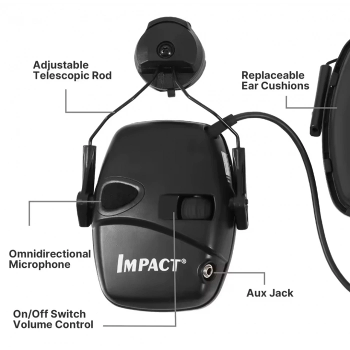 Howard Leight by Honeywell Impact Sport Sound ORJİNAL (Kask için Elektronik Atış Kulaklığı),İmpact Elektronik Atış Kulaklığı, Gürültü Kulaklığı