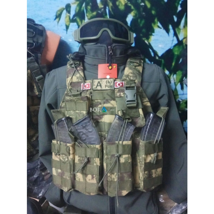 Hücum Yeleği HK33 G3 Göbek Üstü 5,56 -7,62   (Plakalıklı)