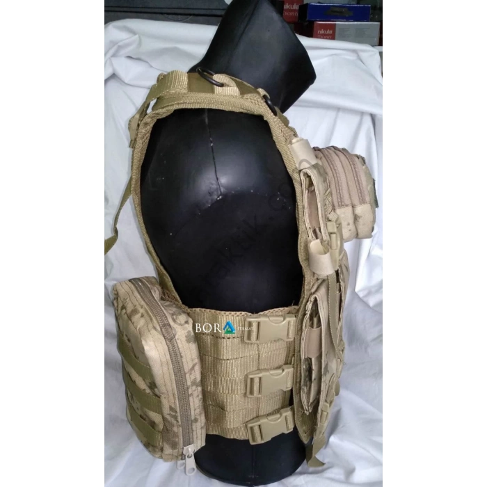 Jandarma YeniTip HK G3 Hücum Yeleği 5li Göğüs Çantalı (Plakalıklı)