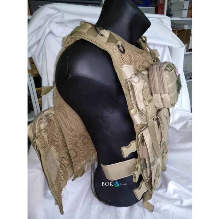 Jandarma YeniTip HK G3 Hücum Yeleği 5li Göğüs Çantalı (Plakalıklı)