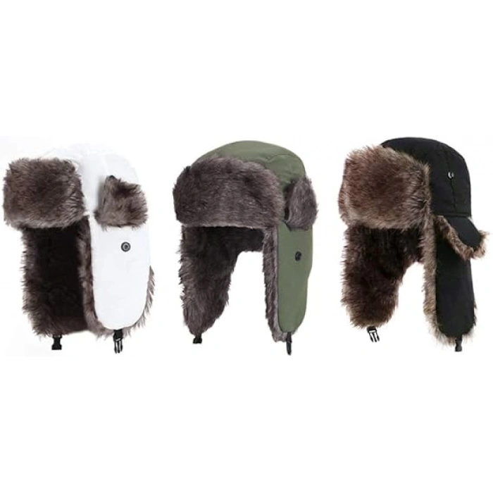 Kaliteli Kulaklıklı İçi Kürklü Erkek Kürk Şapka İçi Dışı Deri