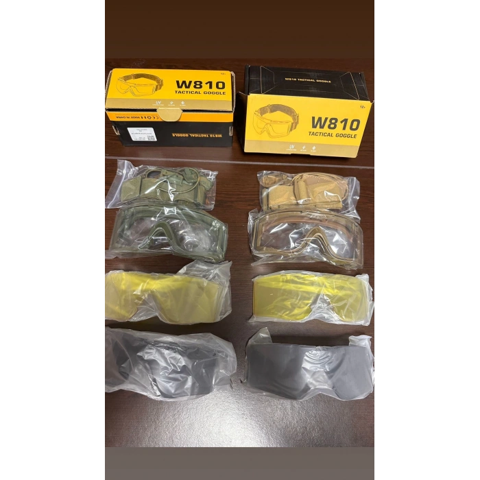 Kask için Balistik Gözlük Yanlar Açık W810 Taktik Gözlük seti Buğu Yapmaz Çizilmez