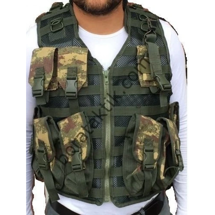 Keleş Hücum Yeleği 6 Lı Fileli Fermuarlı (Plakalıklı)
