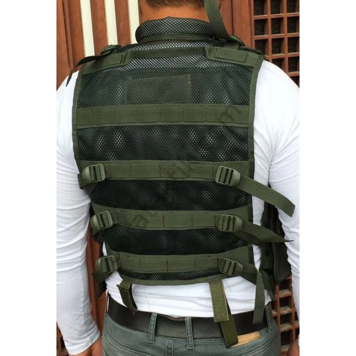 Keleş Hücum Yeleği 6 Lı Fileli Fermuarlı (Plakalıklı)