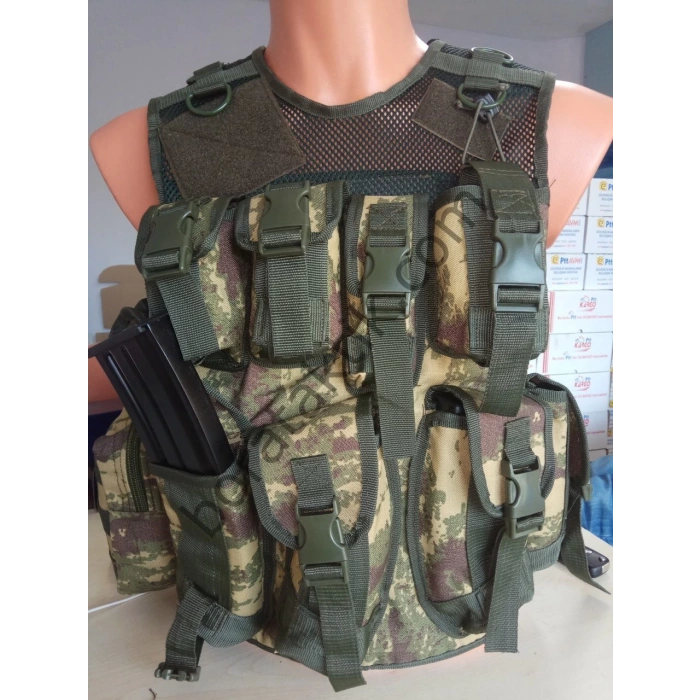 Keleş Hücum Yeleği Fileli 4 Şarjorlüklü (Plakalıklı)