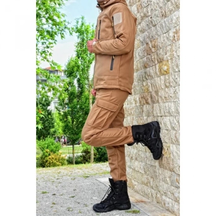 KIŞLIK Mont Pantolon TAKIM ,İçi Polar Tan Rengi