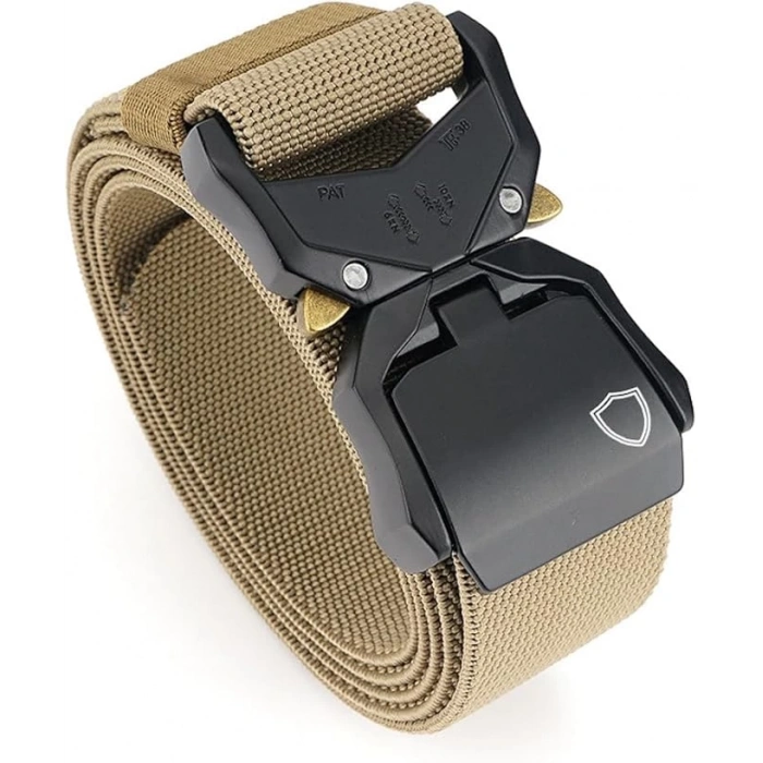 Kobra Çelik Tokalı Çöl Rengi Taktik Kemer