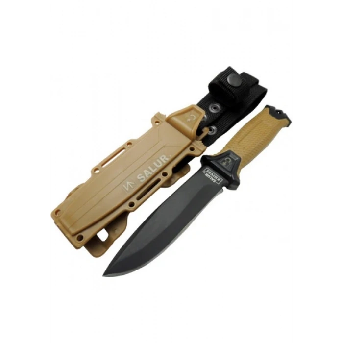 Komando Ve Avcı Bıçağı Çöl Renk Plastik Kılıflı