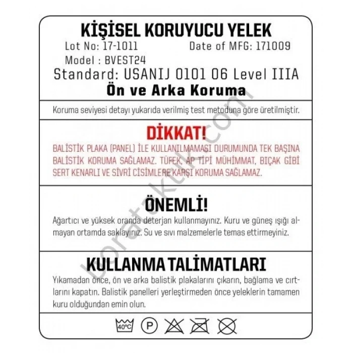 KURŞUN Geçirmez Özel Güvenlik Yeleği Siyah ,Şarjörlüklü BALİSTİK YELEK SEVİYE 3a KURŞUN Geçirmez