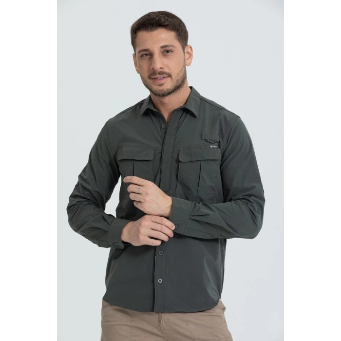Likralı Olimpos TAKTİK KORUMA GÖMLEĞİ Outdoor Gömlek Cascades Explorer Haki