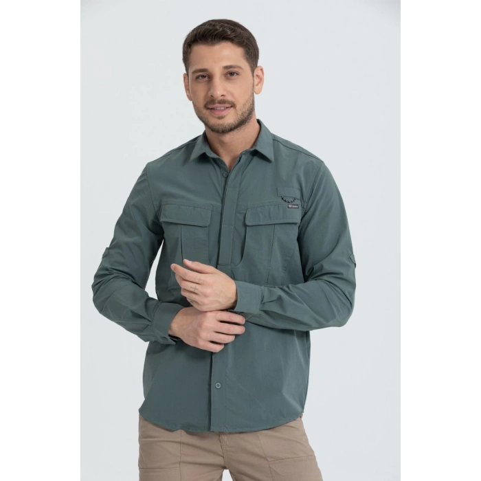 Likralı Olimpos TAKTİK KORUMA GÖMLEĞİ Outdoor Gömlek Cascades Explorer Nil yeşili