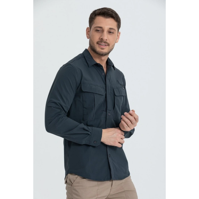 Likralı Olimpos TAKTİK KORUMA GÖMLEĞİ Outdoor Gömlek Cascades Explorer Füme