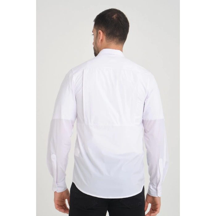 Likralı Olimpos TAKTİK KORUMA GÖMLEĞİ Outdoor Gömlek Cascades Explorer Beyaz