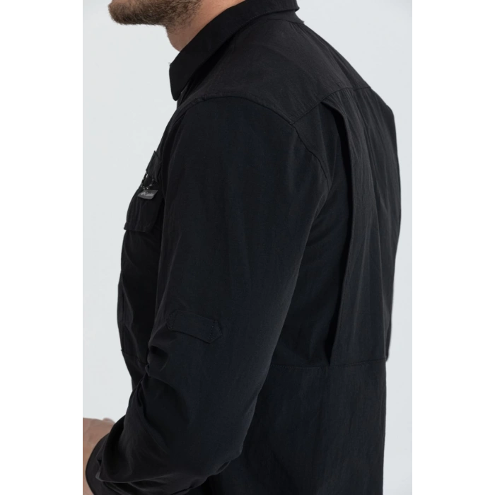 Likralı TAKTİK KORUMA GÖMLEĞİ Siyah Olimpos kumaş Outdoor Gömlek