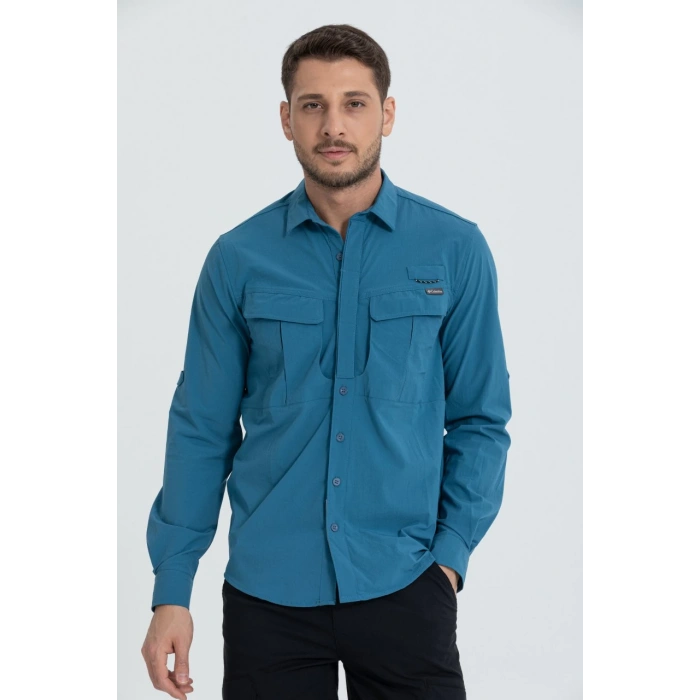 Likralı Olimpos TAKTİK KORUMA GÖMLEĞİ Outdoor Gömlek Cascades Explorer Turkuaz