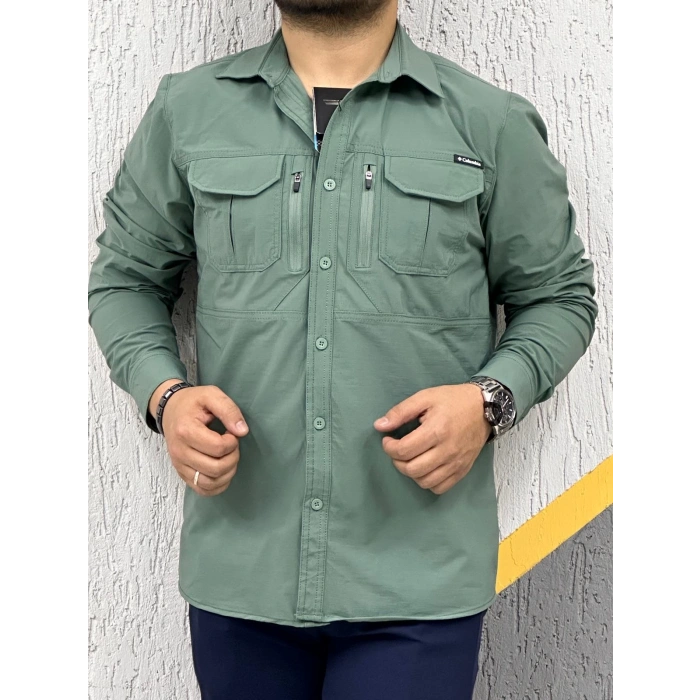 Likralı TAKTİK KORUMA GÖMLEĞİ Outdoor Taktik Gömlek Nil Yeşili