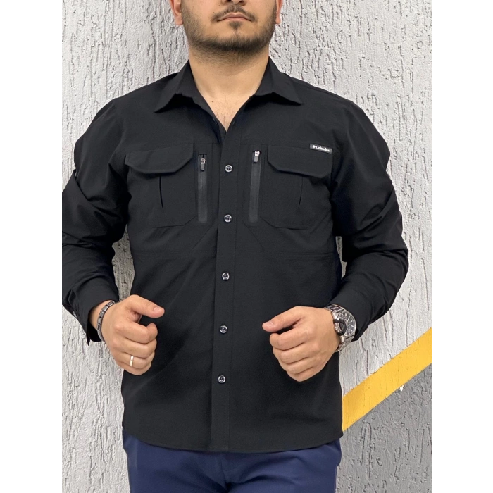 Likralı TAKTİK KORUMA GÖMLEĞİ Outdoor Taktik Gömlek Siyah