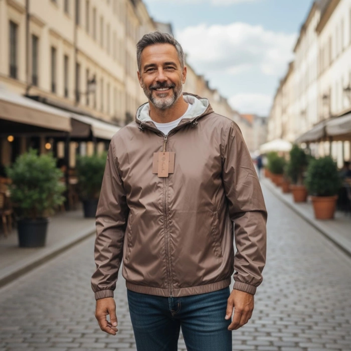 Loro Piana Kahverengi Kurşun Geçirmez Erkek Yağmurluk 3a Seviye