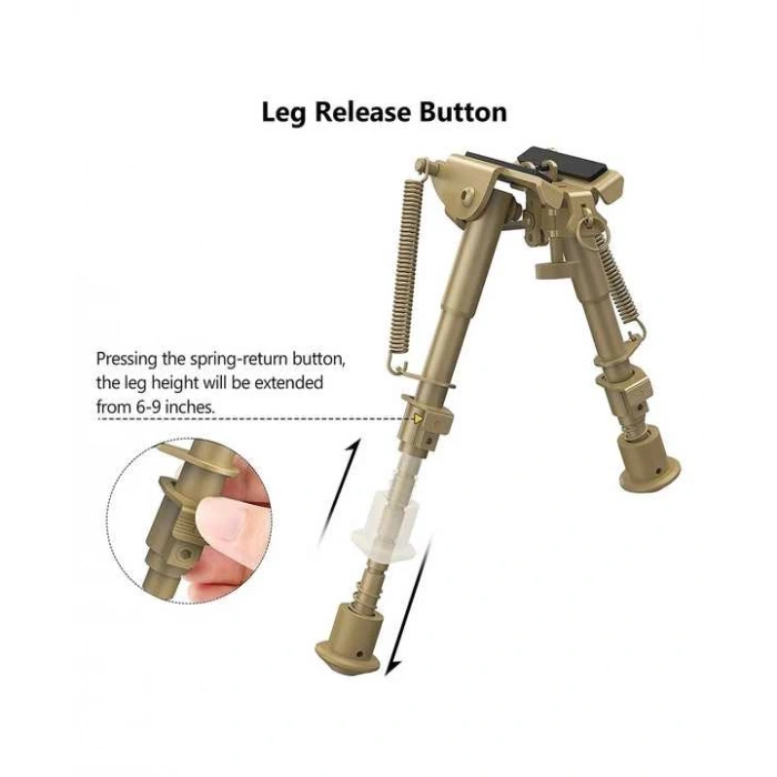 Metal Yaylı Bipod Teleskopik Hareketli Harris ÇatalAyak Çöl Renk