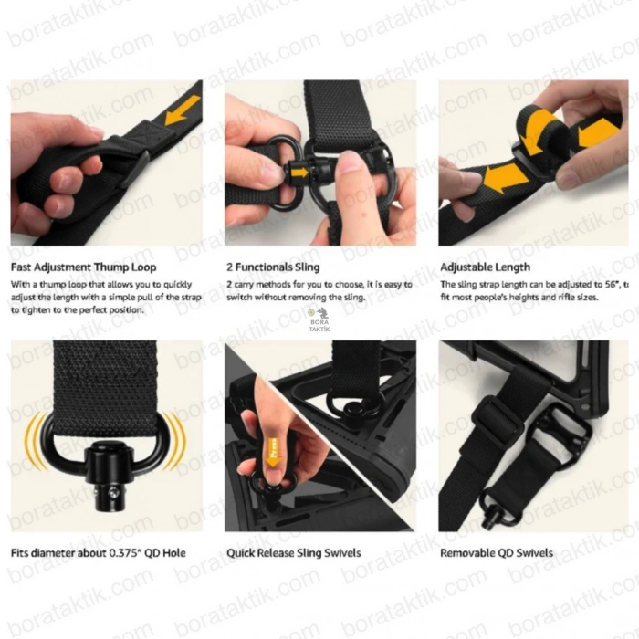 SAR56 ORIGINAL Sling, SPECIAL OPERATIONS ORIGINAL Sling, Dual Point Quick Release Adapter Imported, QD SLING