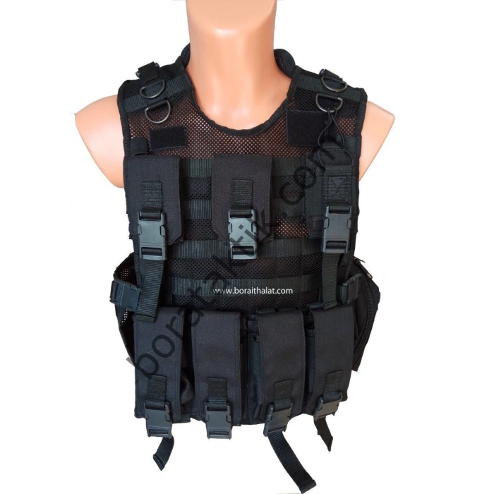 MPT55 Hücum Yeleği Fileli Siyah (Sig HK33 Uyumlu Plakalıklı )