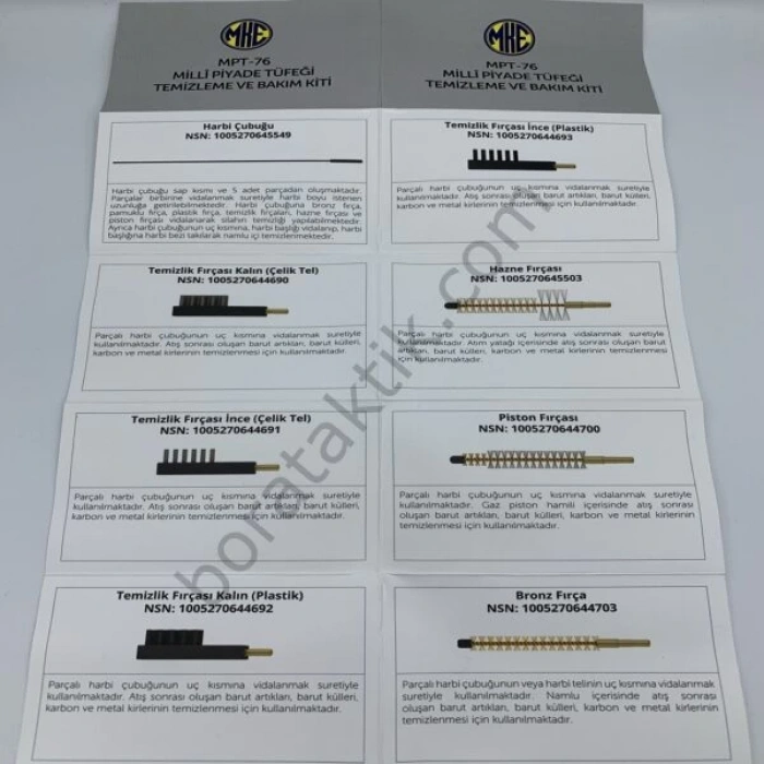 MPT76 7.62 Harbi Seti,Mpt Temizlik seti Orjinal , MPT76 Harbi Bakım Kiti