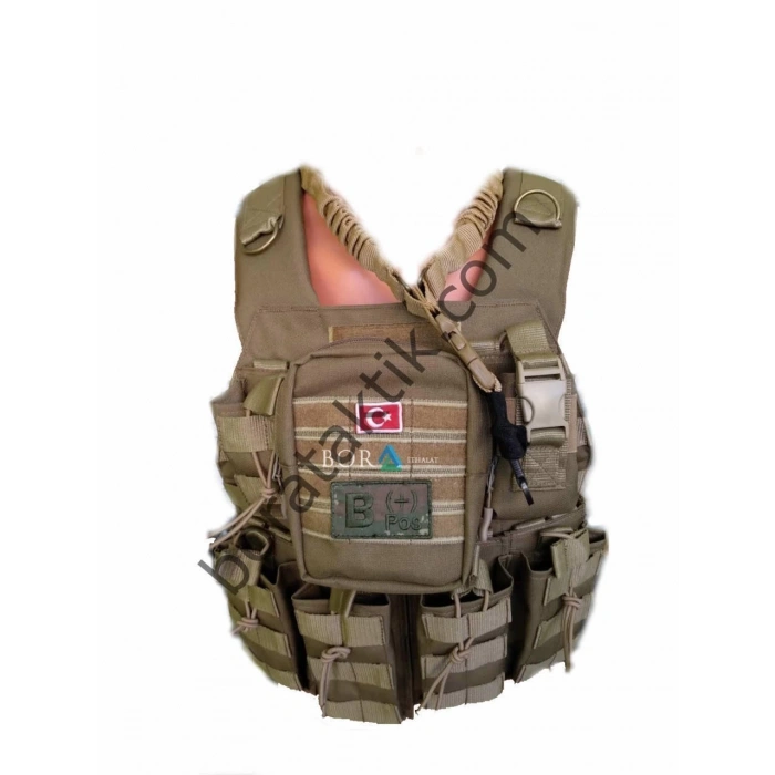 MPT76 MPT55 Hücum Yeleği Çölrengi Göbek Üstü (Plakalıklı)
