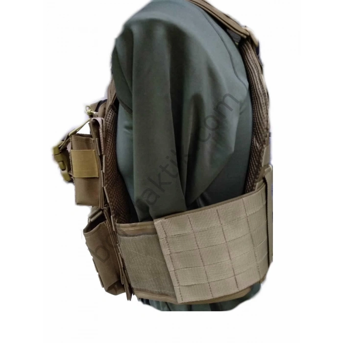 MPT76 MPT55 Hücum Yeleği Çölrengi Göbek Üstü (Plakalıklı)