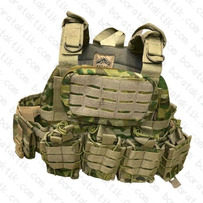 Multicam Asdağ Hücum Yeleği HK33 Mpt76 MPT55 Ak47  (Plakalıklı)