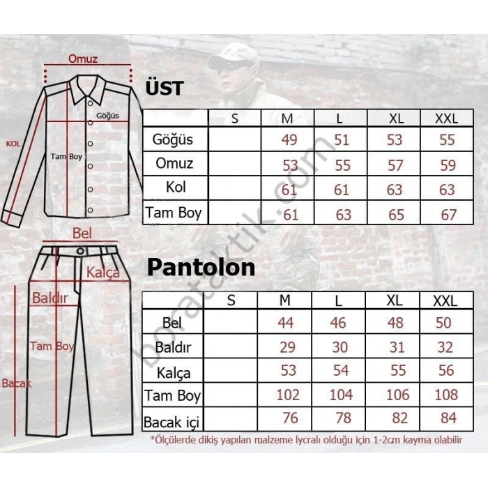 Haki Yeşil Dizlikli Takım,Dizlikli Tişört ve Dizlikli Pantolon İthal