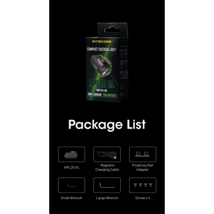 Nitecore NPL25 GL Yeşil Lazerli Tabanca Feneri
