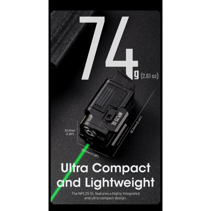 Nitecore NPL25 GL Yeşil Lazerli Tabanca Feneri