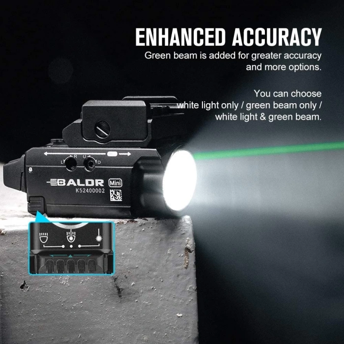 OLIGHT Baldr Mini 600 Lümen Yeşil Lazerli Profesyonel Silah Fener ve Lazeri Siyah OLIGHT Baldr Mini 600 Lümen Yeşil Lazerli Profesyonel Silah Fener ve Lazeri Siyah Orjinal