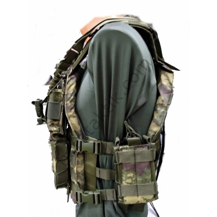 Özel Dikim 7B Hücum Yeleği Kamuflajlı HK33 Mpt76 MPT55 G3  (Plakalıklı)