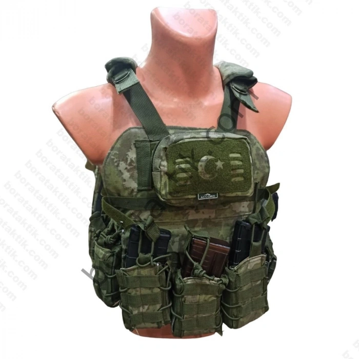 Özel Dikim Fırtına Hücum Yeleği Yeni Kamuflajlı HK33 MPT55 (Plakalıklı)